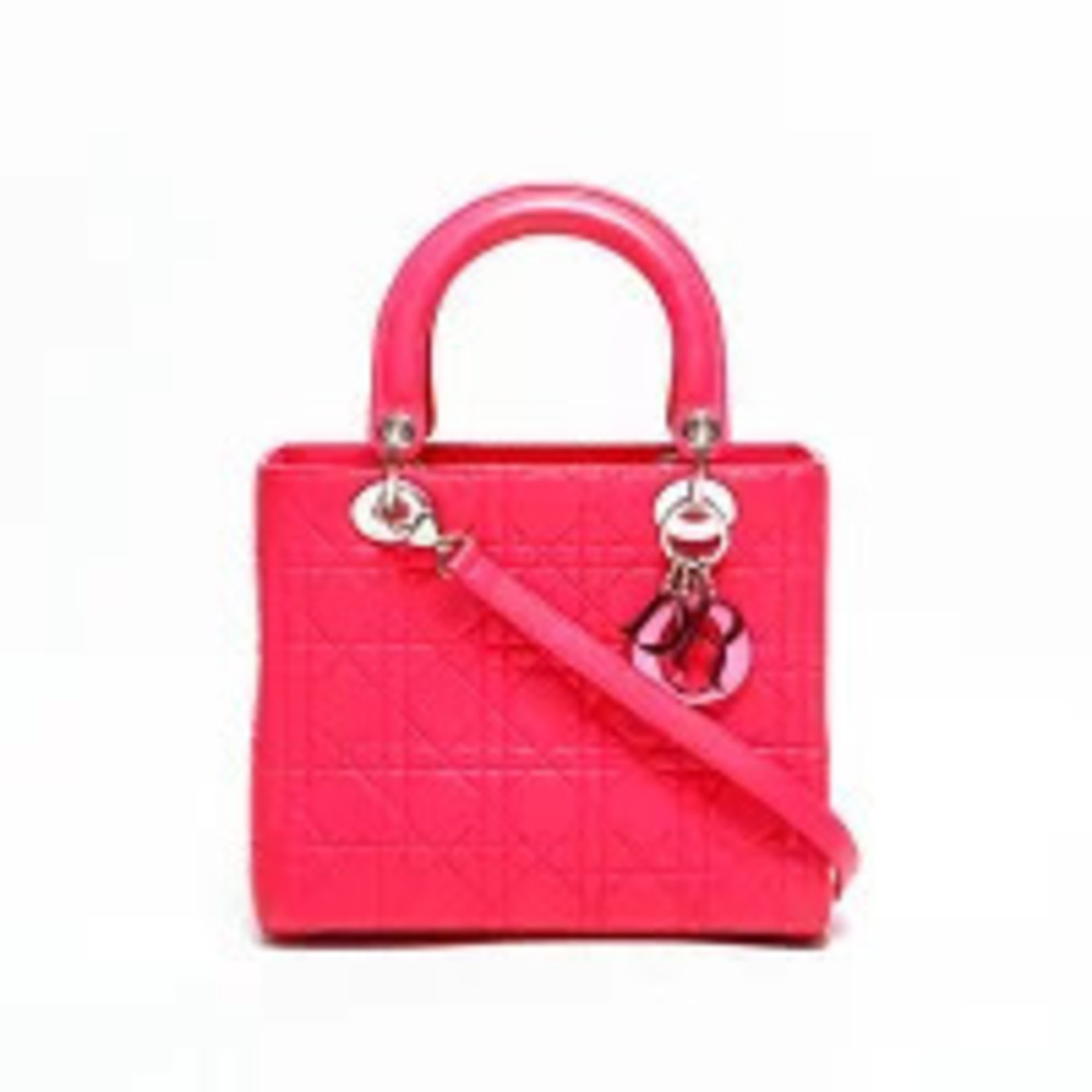 Dior Christian Lambskin  Handbag Pink Lady